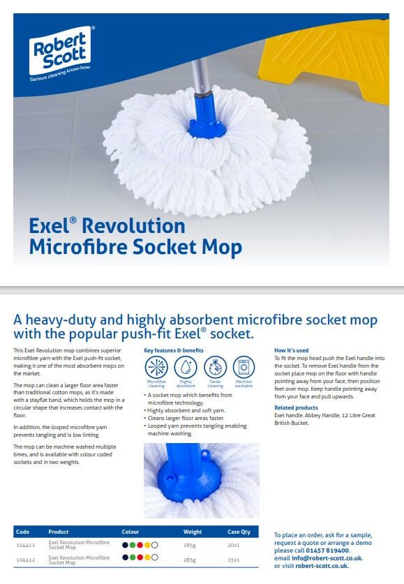 Exel® Revolution Mop Head - 250grm - Green
