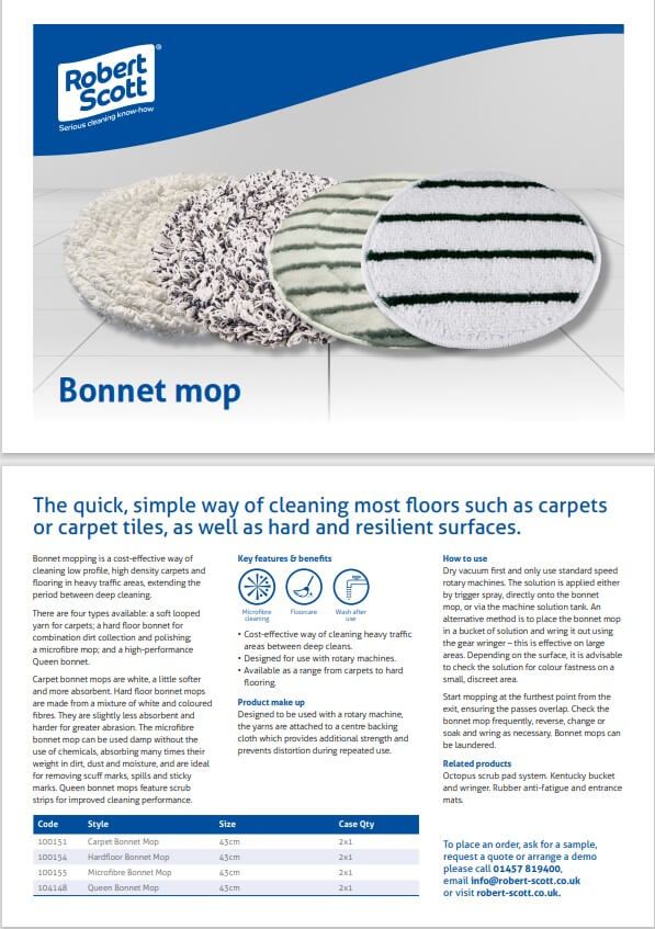 Carpet Bonnet Mop - 17"