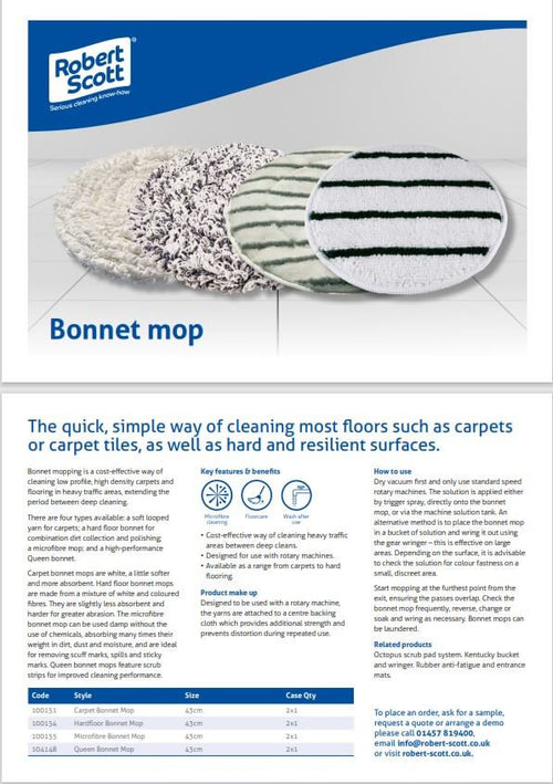 Carpet Bonnet Mop - 17"