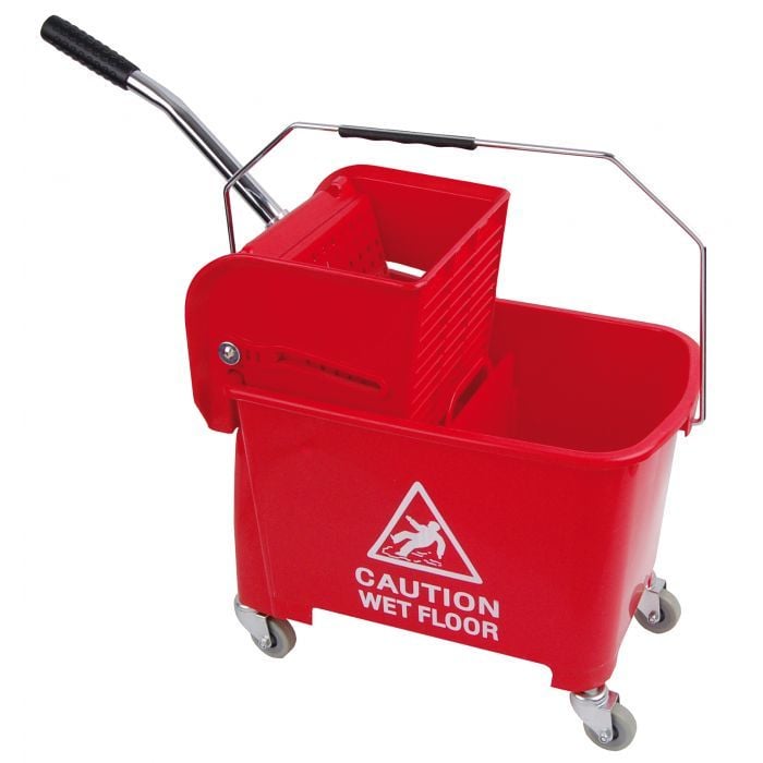 Microspeedy Flat Mop Bucket / Wringer System - Red