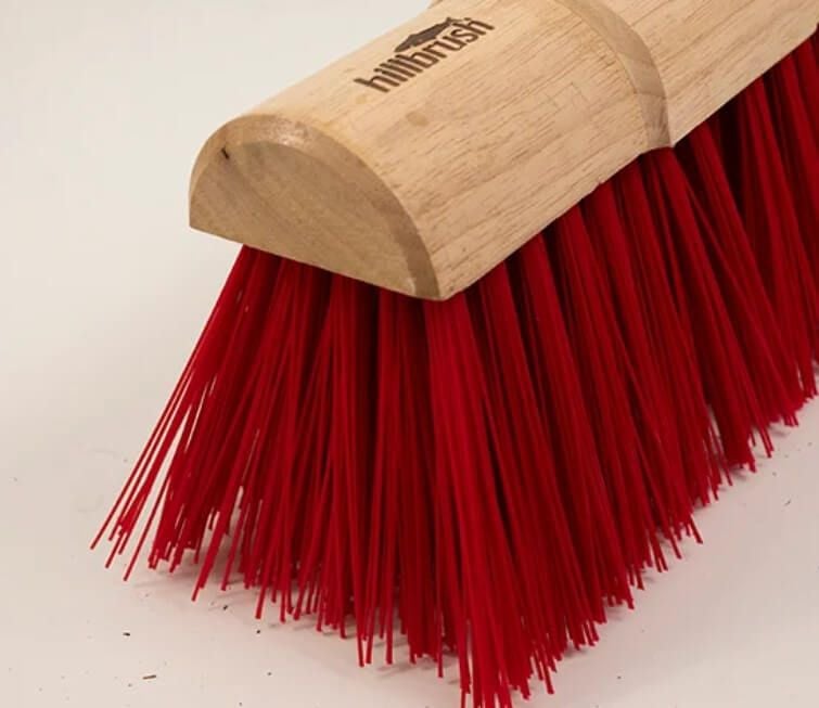 Red PVC Industrial Stiff Broom Head - 13"