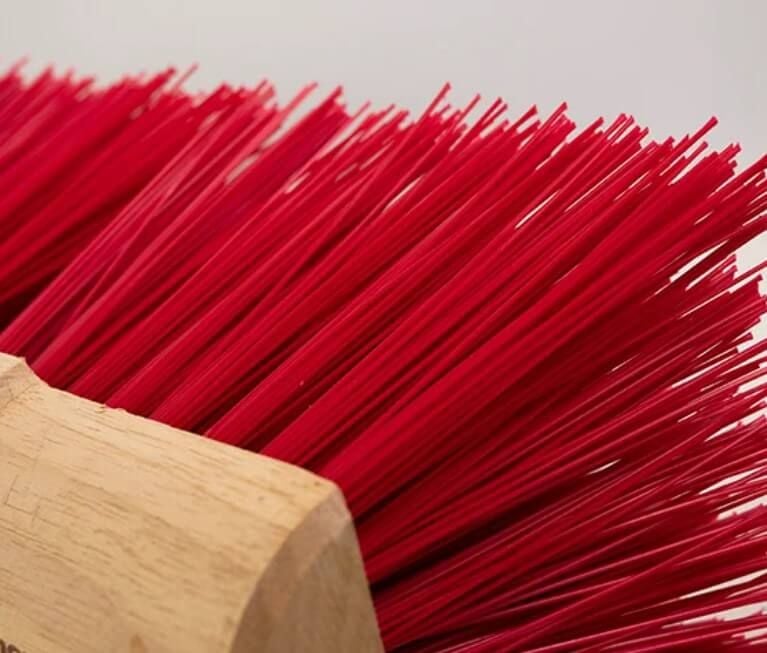 Red PVC Industrial Stiff Broom Head - 13"
