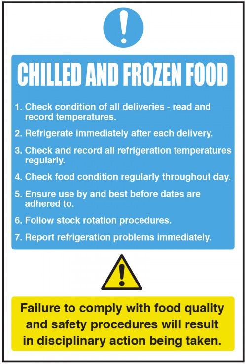 Chilled and Frozen Food Guidelines Vinyl Sticker