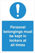 Personal Belongings Notice Vinyl Sticker