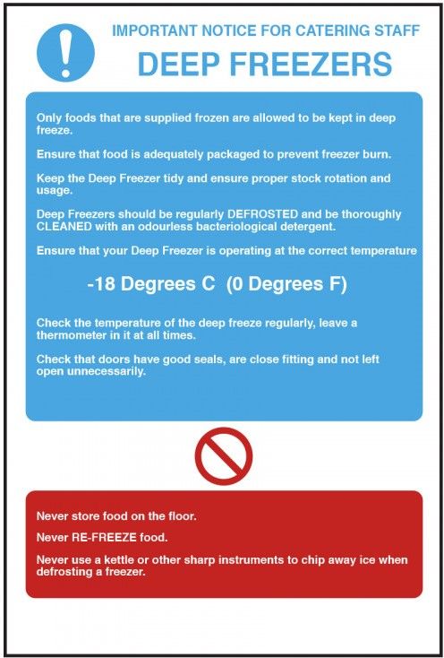 Deep Freezer Safety Guide Vinyl Sticker