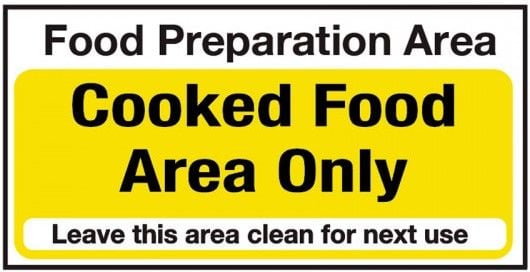 Cooked Food Area Only Vinyl Sticker
