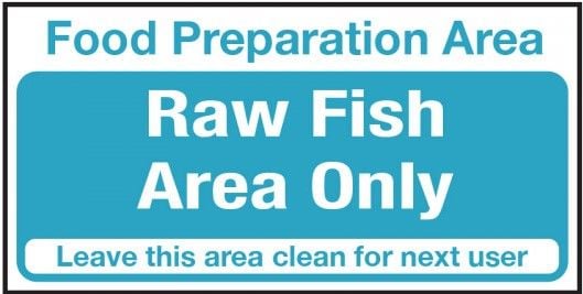 Raw Fish Area Only Vinyl Sticker