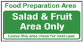 Salad and Fruit Area Only Vinyl Sticker