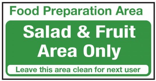 Salad and Fruit Area Only Vinyl Sticker