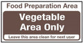 Vegetable Area Only Vinyl Sticker