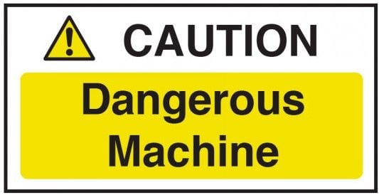 Dangerous Machine Caution Vinyl Sticker