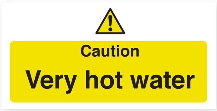 Caution Very Hot Water Vinyl Sticker
