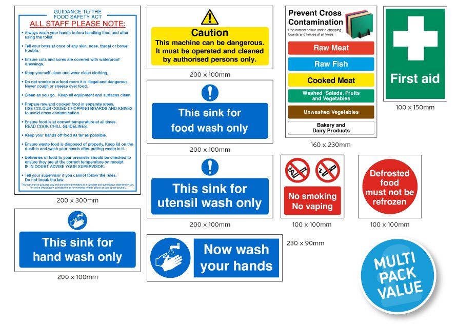 Junior Catering Sign Pack - 10 Signs