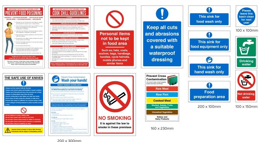 Food Prep Area Sign Pack - 15 Signs
