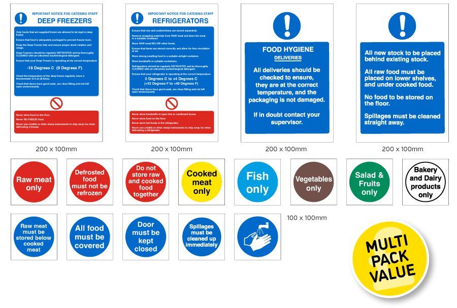 Food Storage Sign Pack - 17 Signs