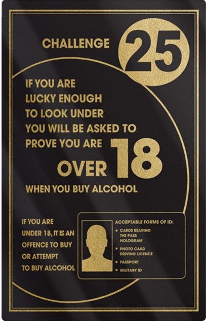Challenge 25 Rigid Sign - Rounded Corners - Black / Gold﻿