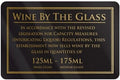 Wine By The Glass Rigid Sign - Rounded Corners - 125ml / 175ml - Black / Gold