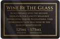 Wine By The Glass Rigid Sign - Rounded Corners - 175ml / 250ml - Black / Gold