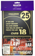 Essential Bar Licensing Sign Pack - 5 Signs - Black / Gold