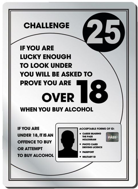 Challenge 25 Rigid Sign - Rounded Corners - Silver / Black