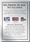 Under Age Drinking Rigid Sign - Rounded Corners - Silver / Black