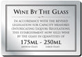 Wine By The Glass Rigid Sign - Rounded Corners - 175ml / 250ml - Silver / Black