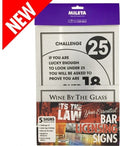 Essential Bar Licensing Sign Pack - 5 Signs - Silver / Black
