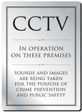 CCTV In Operation Rigid Sign - Rounded Corners - Silver / Black
