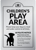 Dog Friendly Children's Play Area Rigid Sign - Silver
