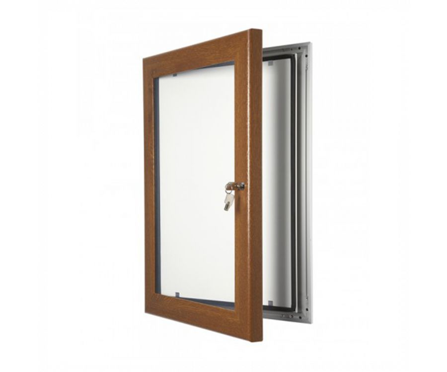 Key Lock Poster / Menu Display Case - A2 - Dark Wood