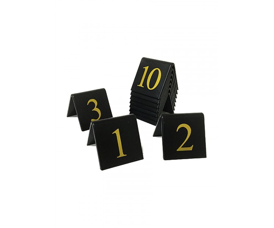 Table Top Table Numbers - 51 to 60 - Black / Gold