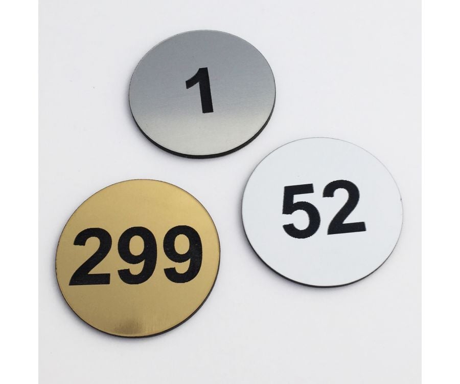 Indoor and Outdoor Table Number Discs - Gold