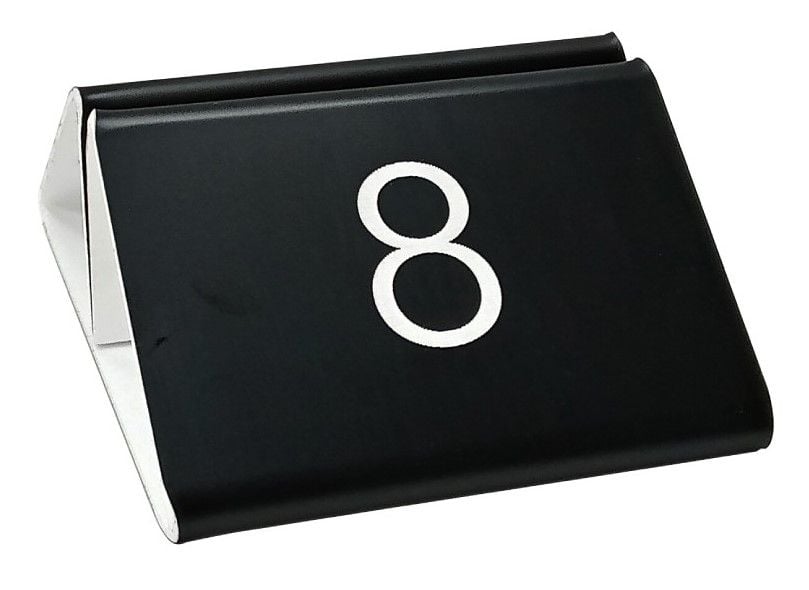 Laser Engraved Numbered Menu Holder - Black