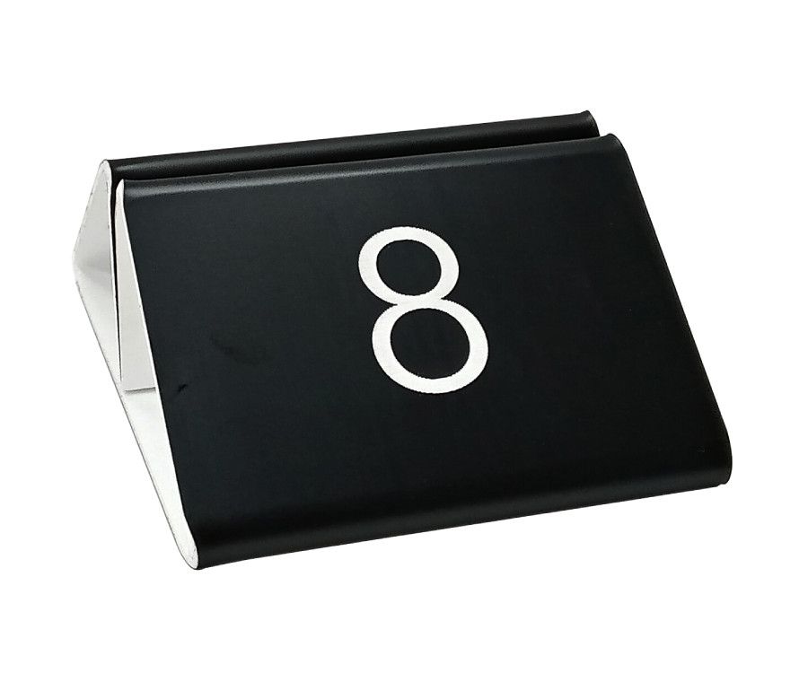 Laser Engraved Numbered Menu Holder - Black