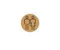 Ladies / Gents Toilet Door Sign - 150mm - Gold