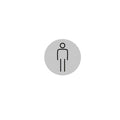 Gents Toilet Door Sign - 150mm - Silver