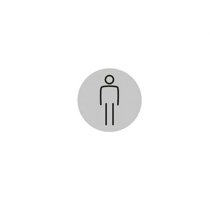 Gents Toilet Door Sign - 150mm - Silver