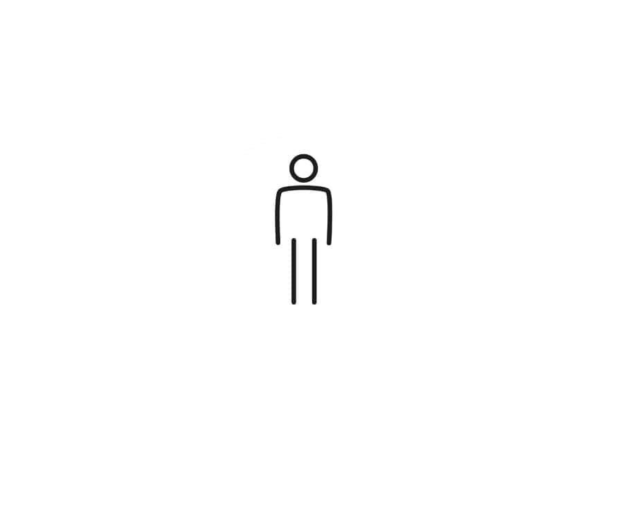 Gents Toilet Door Sign - 150mm - White