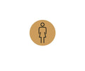 Ladies Toilet Door Sign - 150mm - Gold