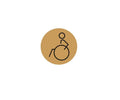 Disabled Toilet Door Sign (Left) - 150mm - Gold