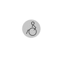 Disabled Toilet Door Sign (Left) - 150mm - Silver