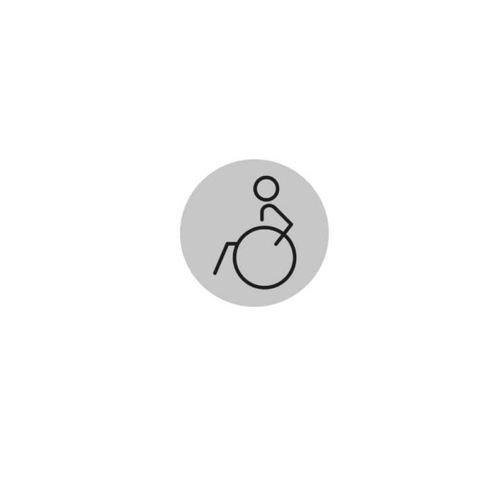 Disabled Toilet Door Sign (Left) - 150mm - Silver