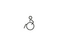 Disabled Toilet Door Sign (Left) - 150mm - White