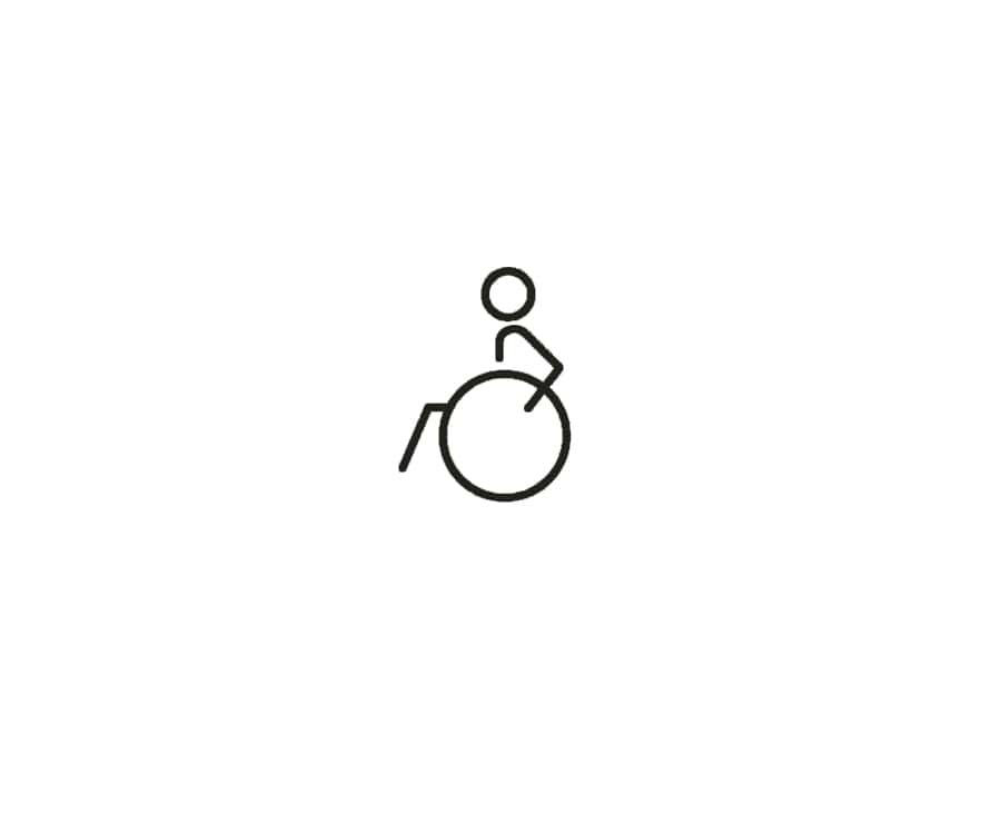 Disabled Toilet Door Sign (Left) - 150mm - White