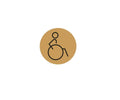 Disabled Toilet Door Sign (Right) - 150mm - Gold