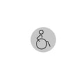 Disabled Toilet Door Sign (Right) - 150mm - Silver