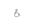 Disabled Toilet Door Sign (Right) - 150mm - White