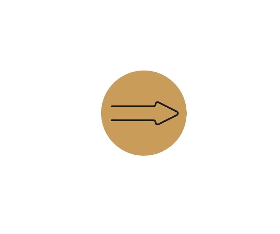 Arrow Door Sign - 150mm - Gold