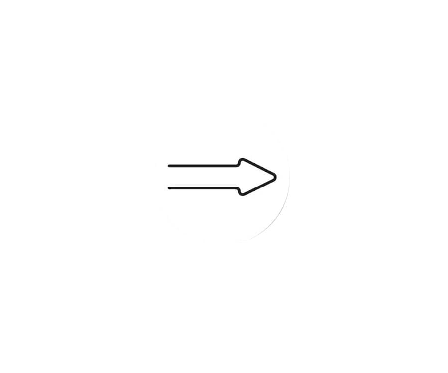 Arrow Door Sign - 150mm - White