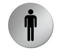 Gents Toilet Door Sign - 75mm - Silver